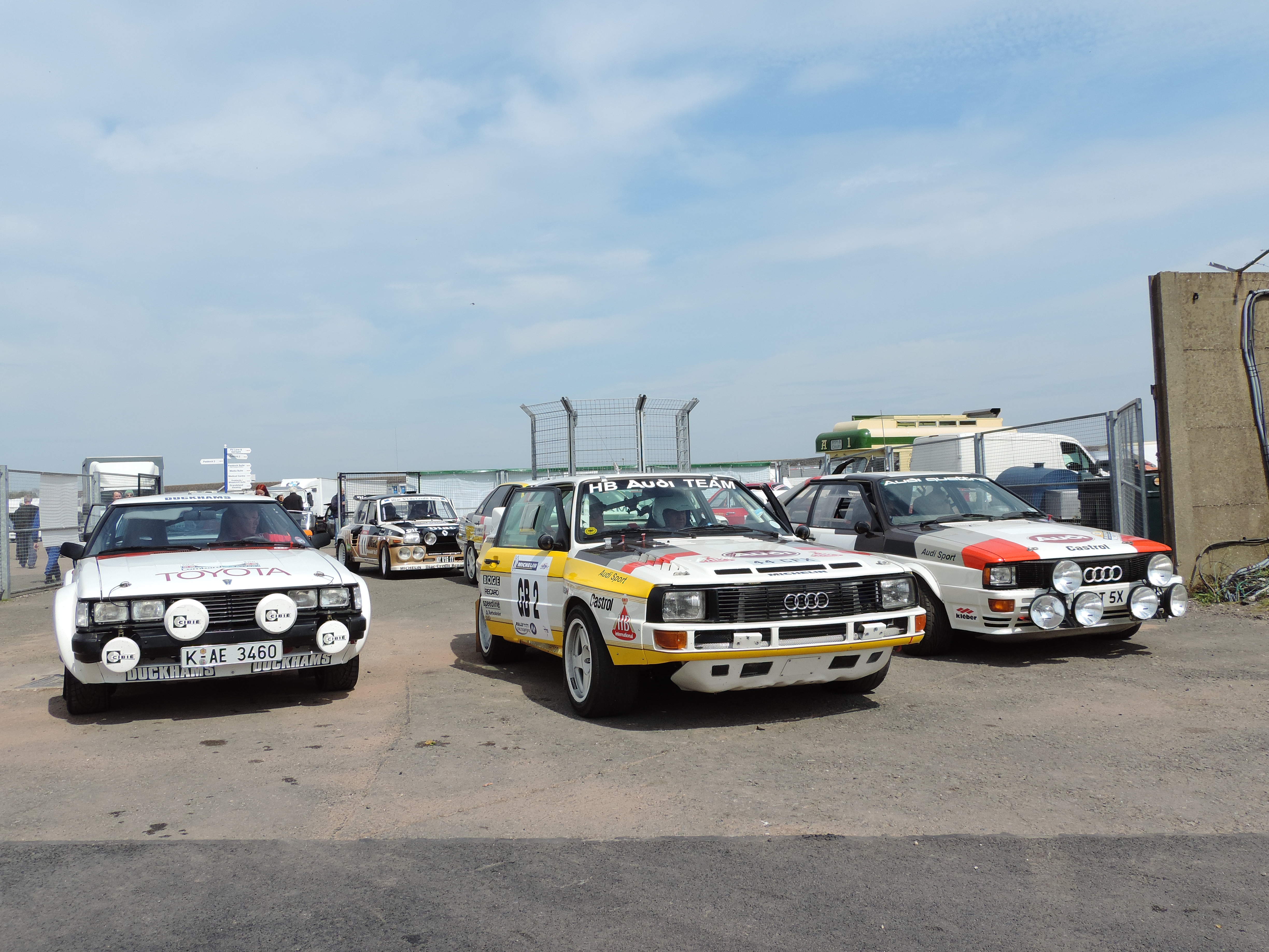 Rally cars lined up